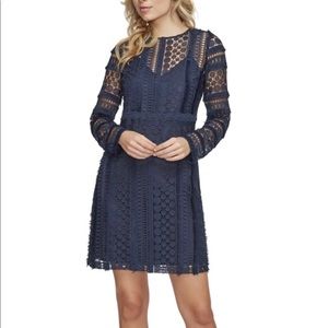 Sam Edelman size 14 navy lace shift dress NWT